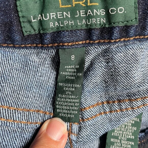 LRL Lauren Jeans Co 5 Pkt Modern Slim Size 8 Womens Dark Wash - Picture 11 of 12